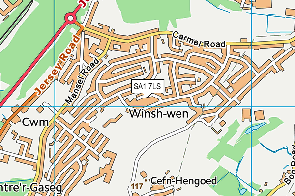 SA1 7LS map - OS VectorMap District (Ordnance Survey)