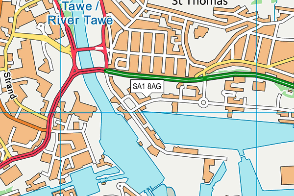 SA1 8AG map - OS VectorMap District (Ordnance Survey)