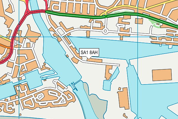 SA1 8AH map - OS VectorMap District (Ordnance Survey)