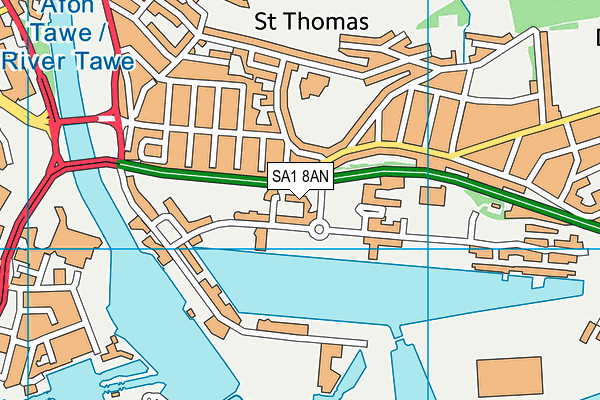 SA1 8AN map - OS VectorMap District (Ordnance Survey)