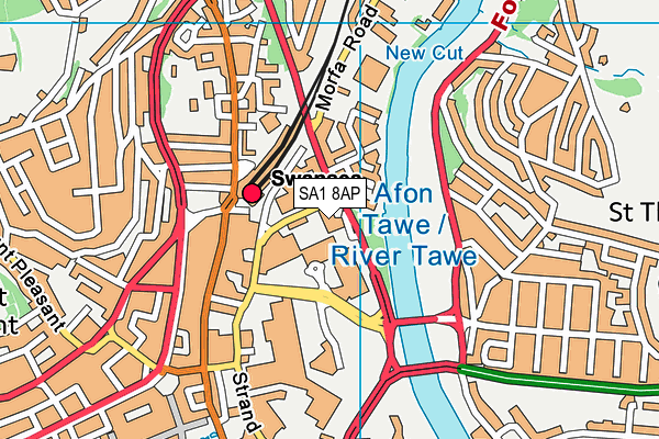 SA1 8AP map - OS VectorMap District (Ordnance Survey)