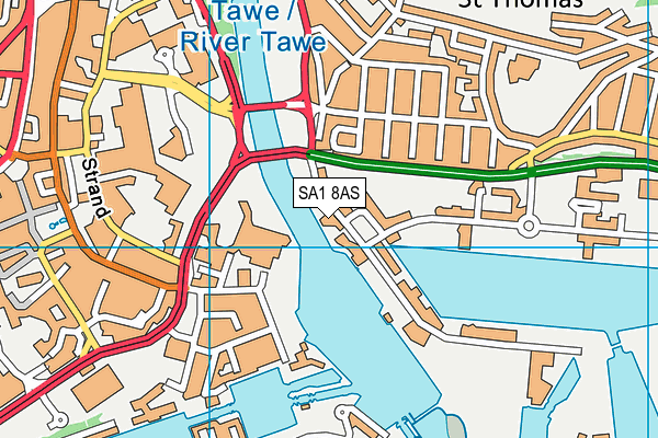 SA1 8AS map - OS VectorMap District (Ordnance Survey)