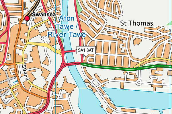 SA1 8AT map - OS VectorMap District (Ordnance Survey)