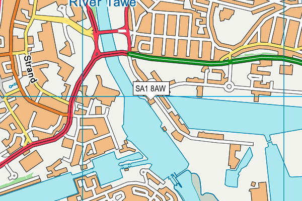 SA1 8AW map - OS VectorMap District (Ordnance Survey)