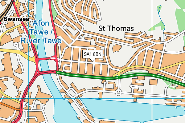 SA1 8BN map - OS VectorMap District (Ordnance Survey)