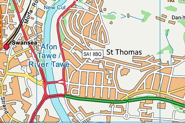 SA1 8BQ map - OS VectorMap District (Ordnance Survey)