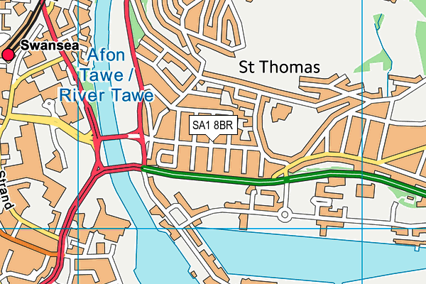 SA1 8BR map - OS VectorMap District (Ordnance Survey)