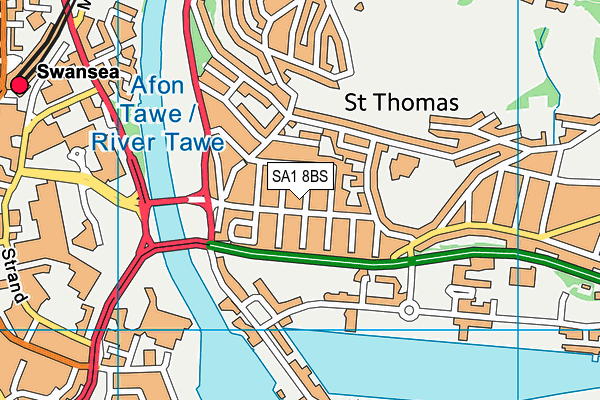 SA1 8BS map - OS VectorMap District (Ordnance Survey)