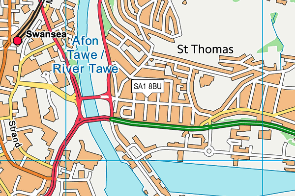 SA1 8BU map - OS VectorMap District (Ordnance Survey)