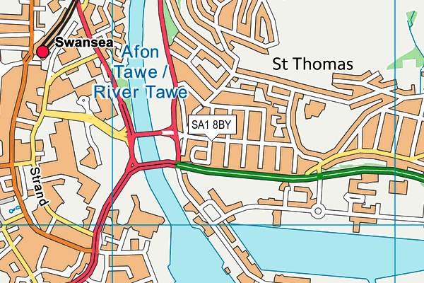 SA1 8BY map - OS VectorMap District (Ordnance Survey)