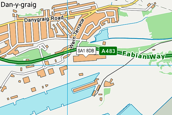 SA1 8DB map - OS VectorMap District (Ordnance Survey)