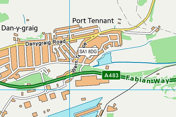 SA1 8DG map - OS VectorMap District (Ordnance Survey)