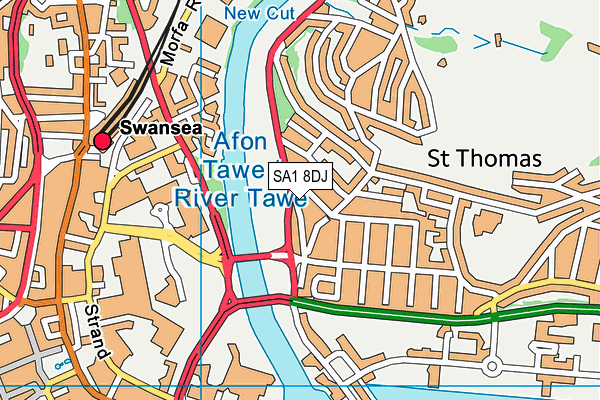 SA1 8DJ map - OS VectorMap District (Ordnance Survey)