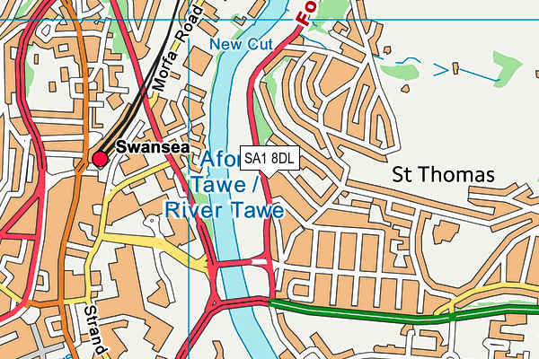 SA1 8DL map - OS VectorMap District (Ordnance Survey)