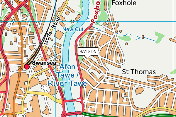 SA1 8DN map - OS VectorMap District (Ordnance Survey)