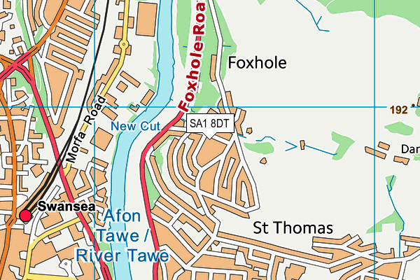 SA1 8DT map - OS VectorMap District (Ordnance Survey)