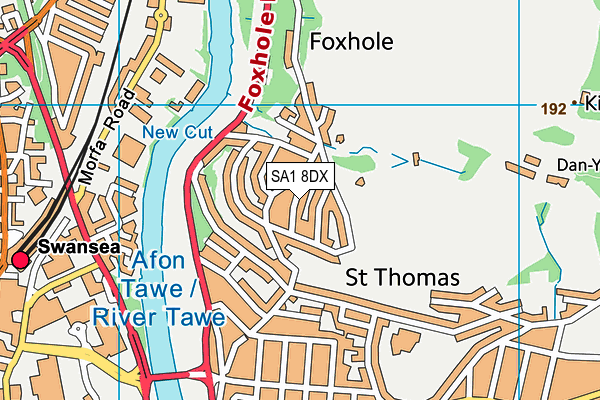 SA1 8DX map - OS VectorMap District (Ordnance Survey)