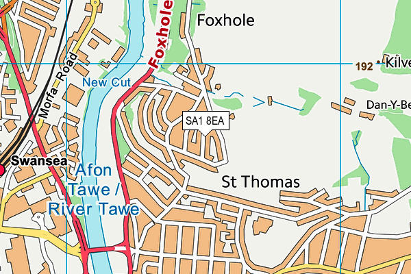 SA1 8EA map - OS VectorMap District (Ordnance Survey)