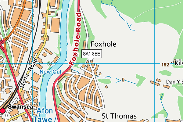 SA1 8EE map - OS VectorMap District (Ordnance Survey)