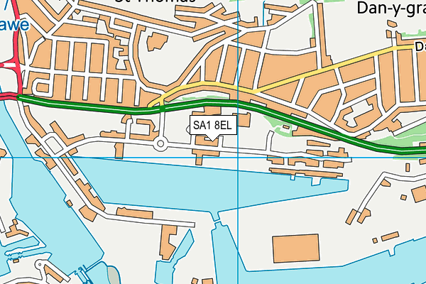 SA1 8EL map - OS VectorMap District (Ordnance Survey)