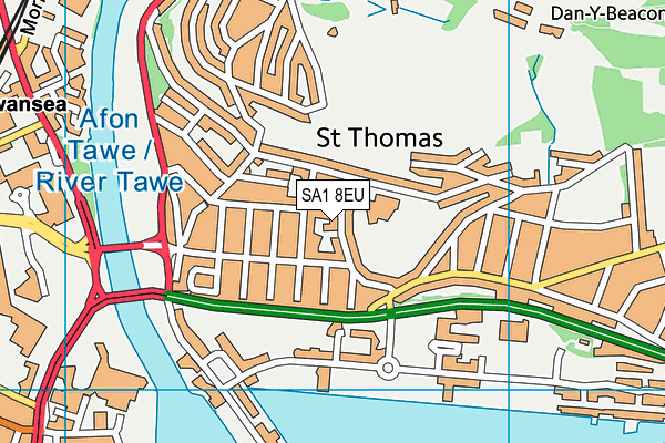 SA1 8EU map - OS VectorMap District (Ordnance Survey)