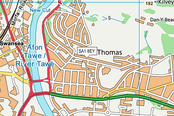 St Thomas Community Primary School map (SA1 8EY) - OS VectorMap District (Ordnance Survey)