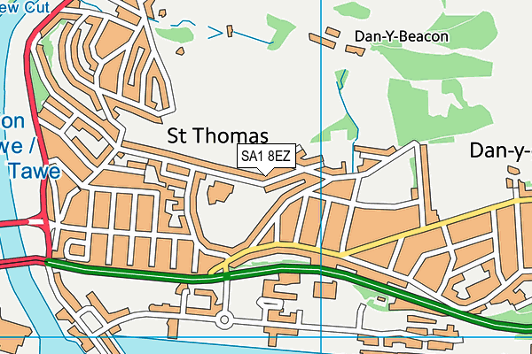 SA1 8EZ map - OS VectorMap District (Ordnance Survey)