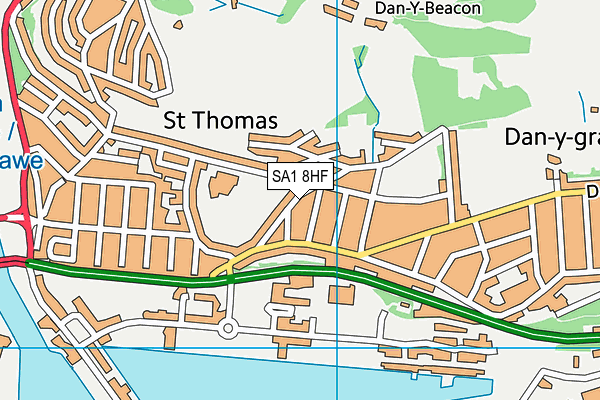 SA1 8HF map - OS VectorMap District (Ordnance Survey)