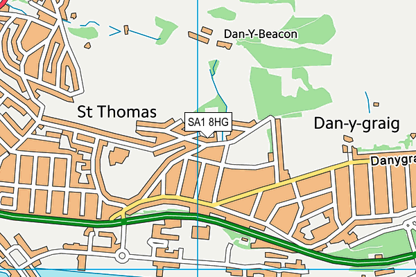 SA1 8HG map - OS VectorMap District (Ordnance Survey)