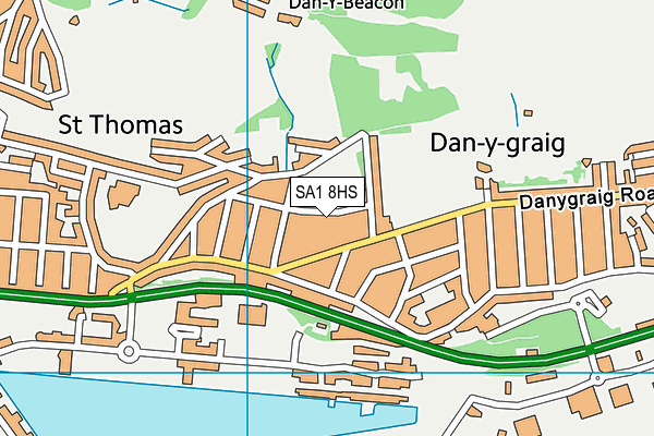 SA1 8HS map - OS VectorMap District (Ordnance Survey)