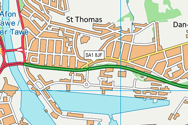 SA1 8JF map - OS VectorMap District (Ordnance Survey)