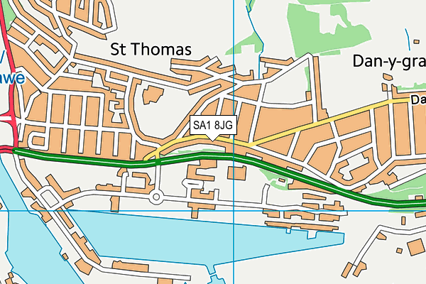 SA1 8JG map - OS VectorMap District (Ordnance Survey)