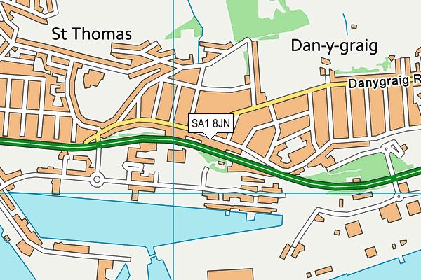 SA1 8JN map - OS VectorMap District (Ordnance Survey)