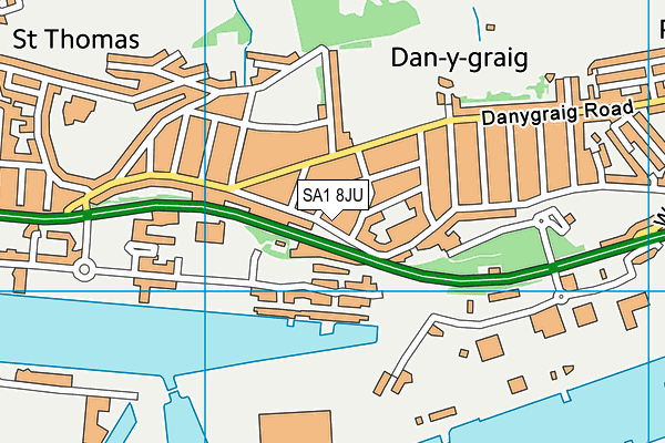SA1 8JU map - OS VectorMap District (Ordnance Survey)