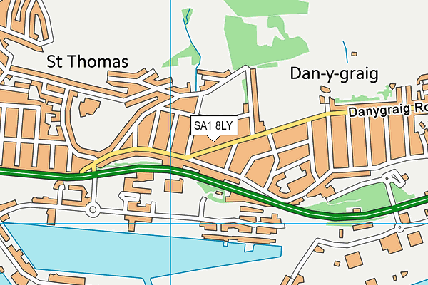 SA1 8LY map - OS VectorMap District (Ordnance Survey)