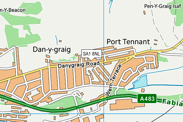 SA1 8NL map - OS VectorMap District (Ordnance Survey)