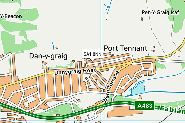 SA1 8NN map - OS VectorMap District (Ordnance Survey)