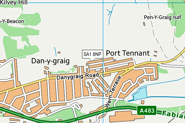 SA1 8NP map - OS VectorMap District (Ordnance Survey)