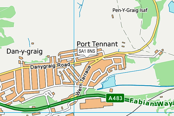 SA1 8NS map - OS VectorMap District (Ordnance Survey)