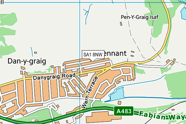 SA1 8NW map - OS VectorMap District (Ordnance Survey)