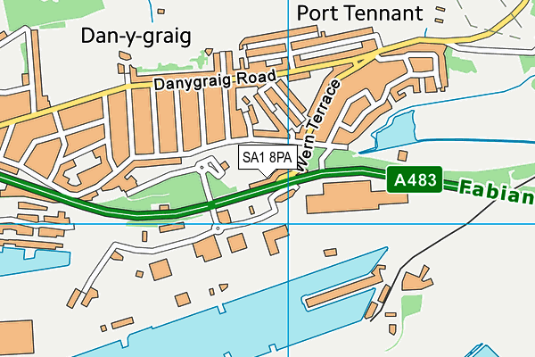 SA1 8PA map - OS VectorMap District (Ordnance Survey)