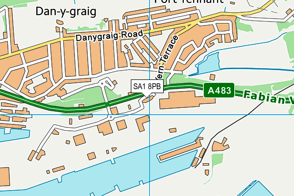 SA1 8PB map - OS VectorMap District (Ordnance Survey)