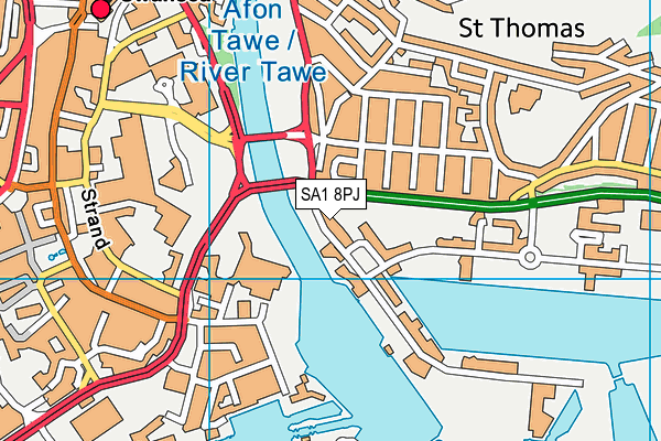 SA1 8PJ map - OS VectorMap District (Ordnance Survey)