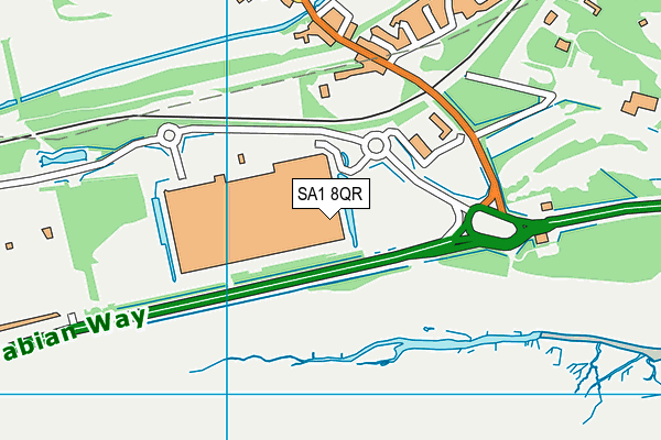 SA1 8QR map - OS VectorMap District (Ordnance Survey)