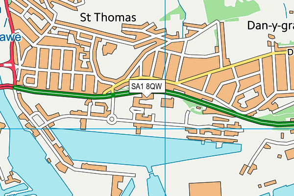 SA1 8QW map - OS VectorMap District (Ordnance Survey)