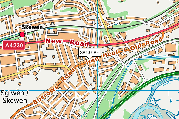 SA10 6AF map - OS VectorMap District (Ordnance Survey)