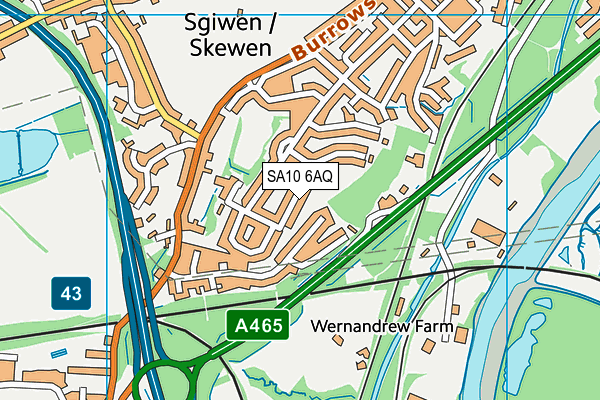 SA10 6AQ map - OS VectorMap District (Ordnance Survey)