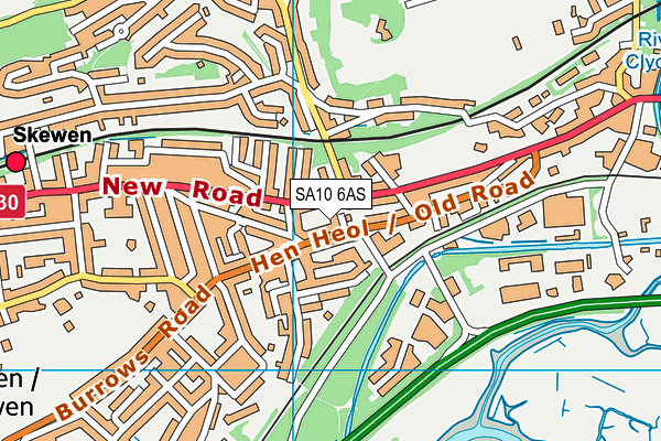 SA10 6AS map - OS VectorMap District (Ordnance Survey)