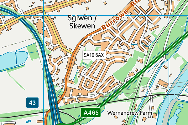 SA10 6AX map - OS VectorMap District (Ordnance Survey)