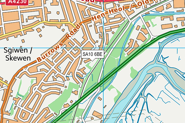 SA10 6BE map - OS VectorMap District (Ordnance Survey)